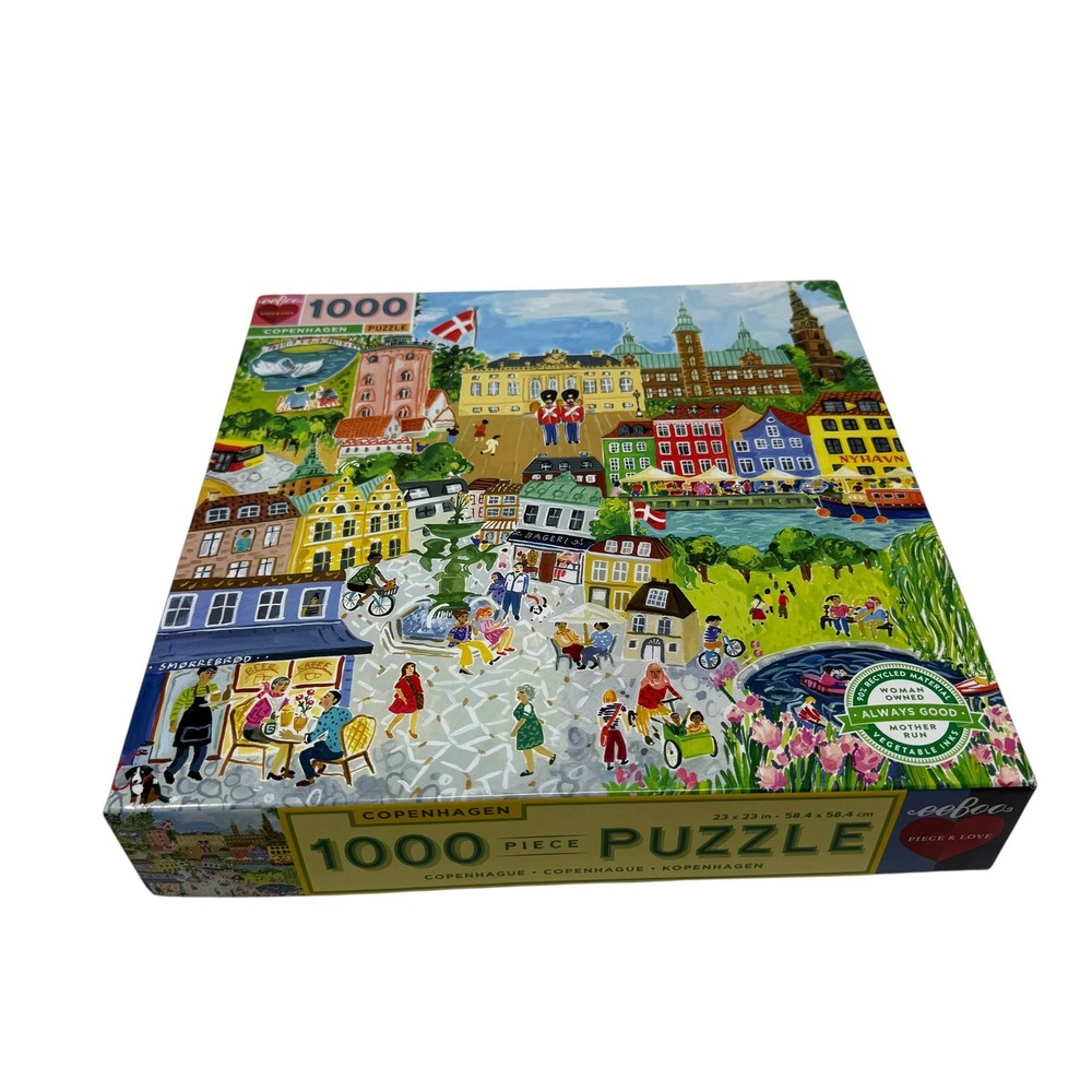 eeBoo Copenhagen 1000 Piece Puzzle Jennifer Orkin Lewis Piece & Love UNCOUNTED